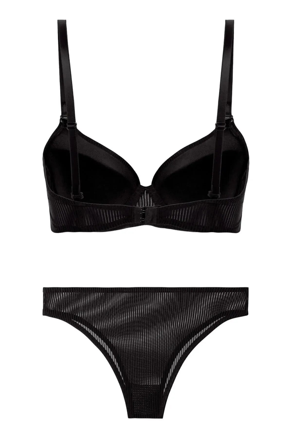 Schwarzes Damen-Unterwäsche-Set mit Bügel, Bralette, Dowry-Unterwäsche, BH-Höschen