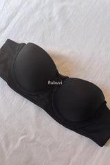 Black Women B Cup Strapless Non-Padded Non-Underwire Minimizer Strapless Bra