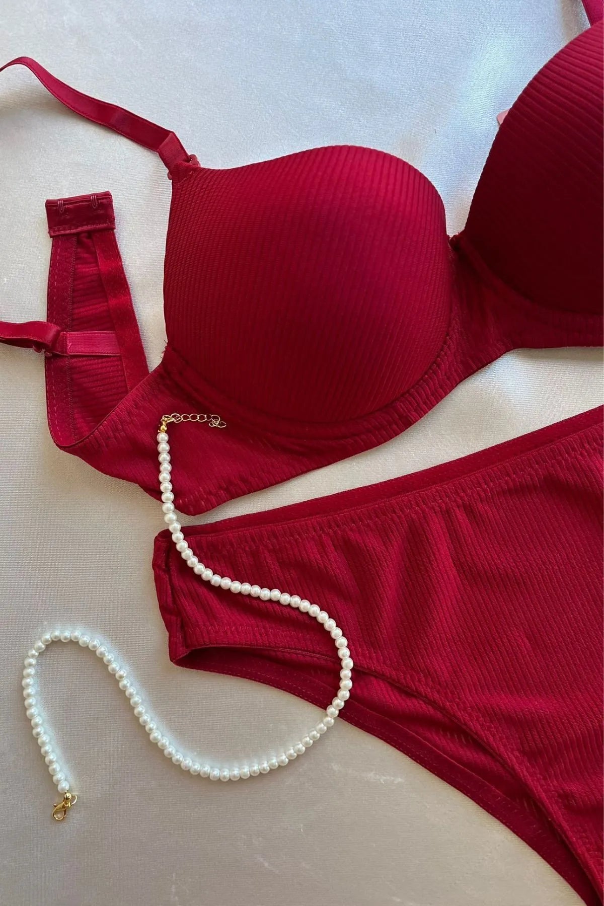 Cherry Damen Supported Underwire Bralette Dowry Unterwäsche BH Höschen Unterwäsche Set